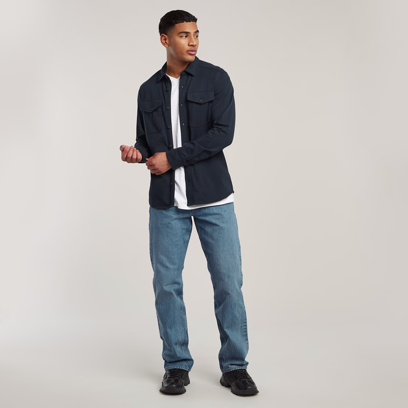 Jersey Shirt Marine Pockets