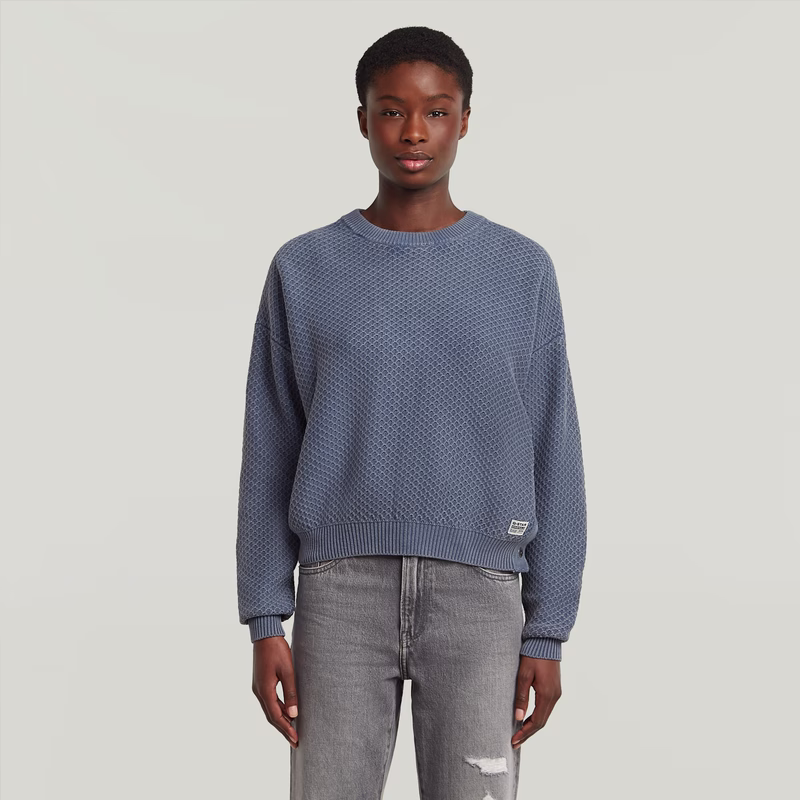 Overdyed Structure Knitted Sweater