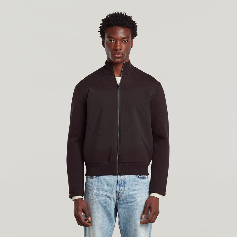 Fabric Mix Knit Jacket