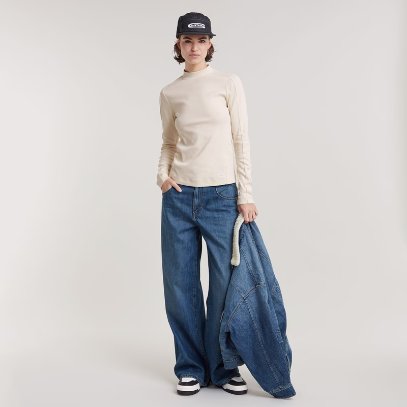 Slim Rib Mock Top
