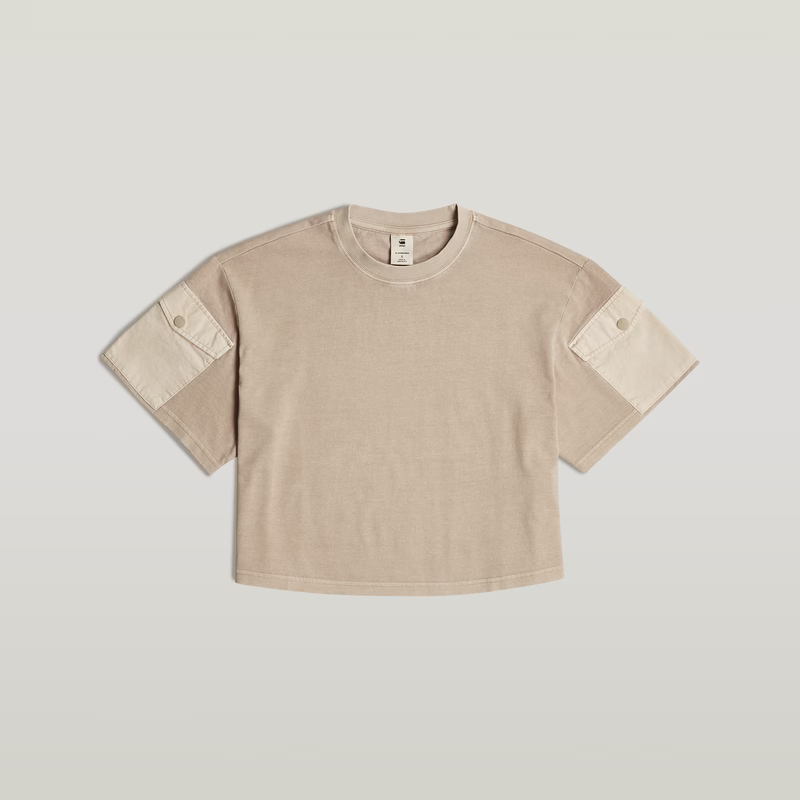 Washed Mix Boxy Cropped T-Shirt