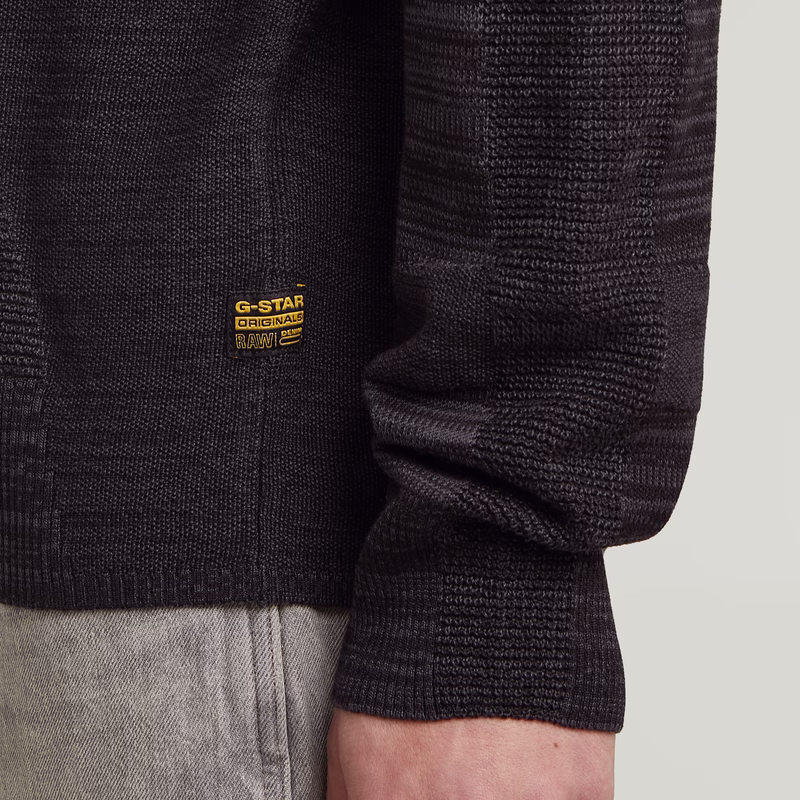 3D Biker Ribbed Knit Pullover