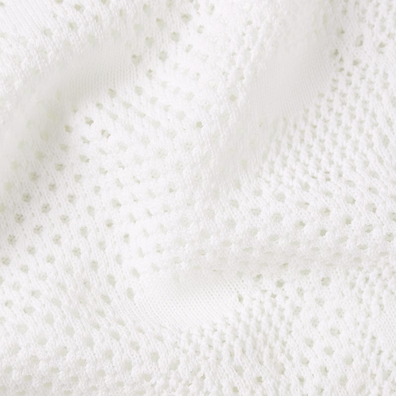 Pointelle Slim Polo Knit
