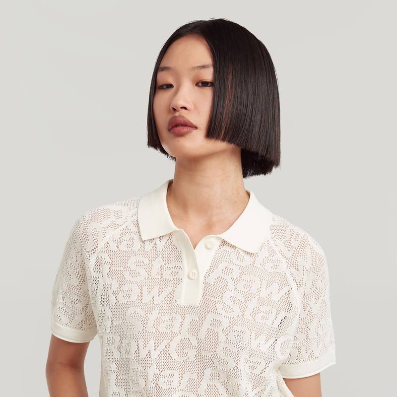 Pointelle Lightweight Knitted Polo