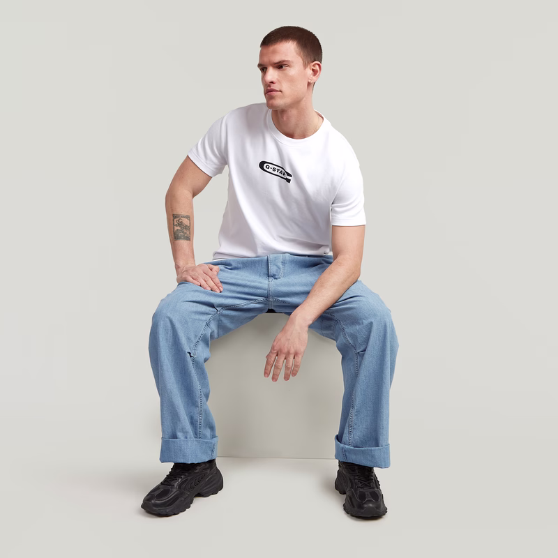 Pleated 3D Denim Pant