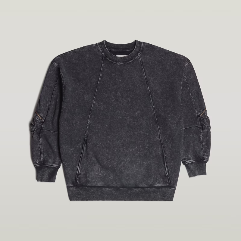 Washed 3D Mix Oversized Sweater