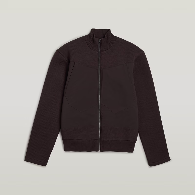 Fabric Mix Knit Jacket