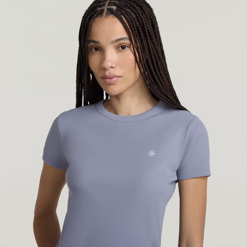Rib Cap Sleeve T-Shirt