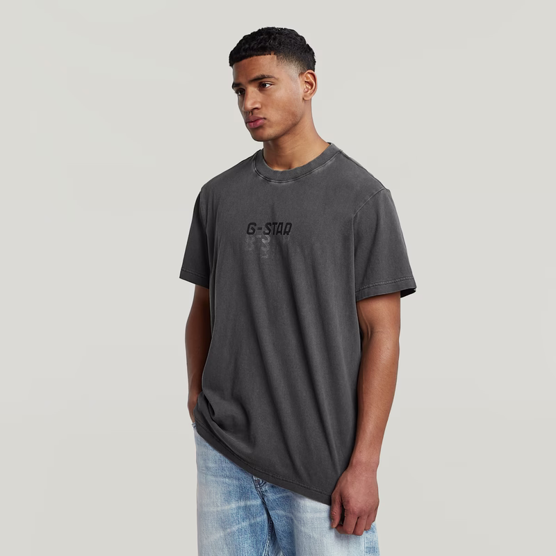 Multi Logo Overdyed Loose T-Shirt