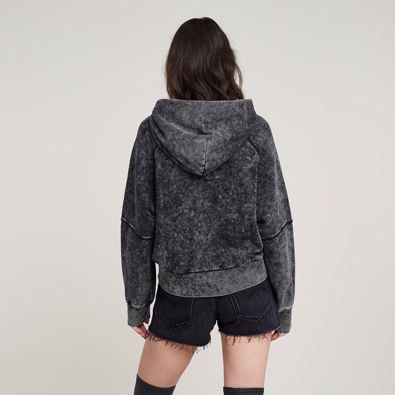 Embossed Oversized Hooded Sweater
