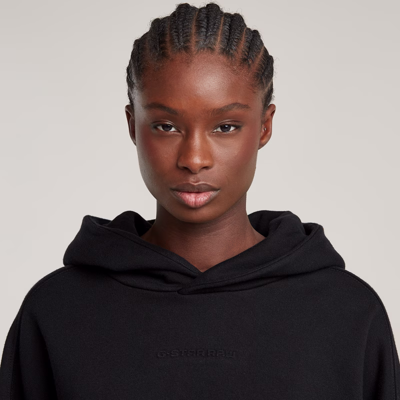Embossed Oversized Hooded Sweater