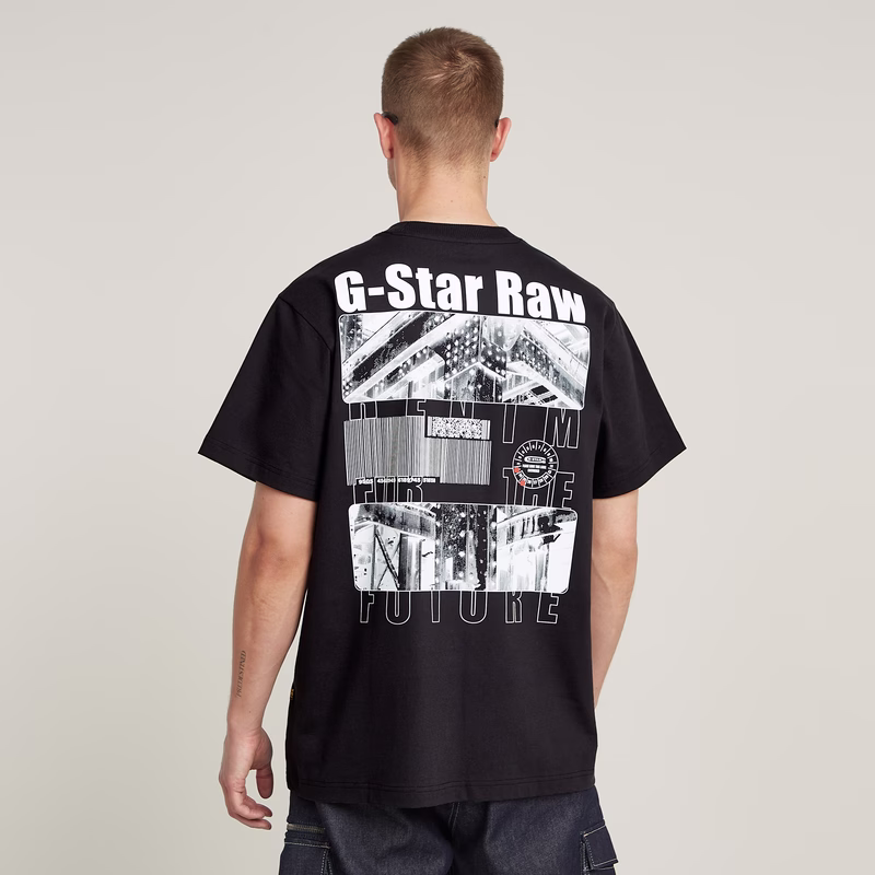 Barcode Back Graphic Loose T-Shirt