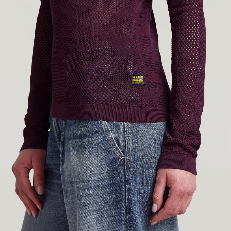 Pointelle Slim Polo Knit