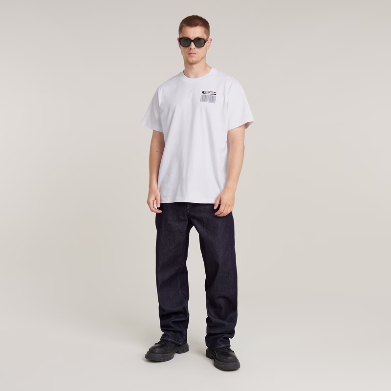 Barcode Back Graphic Loose T-Shirt