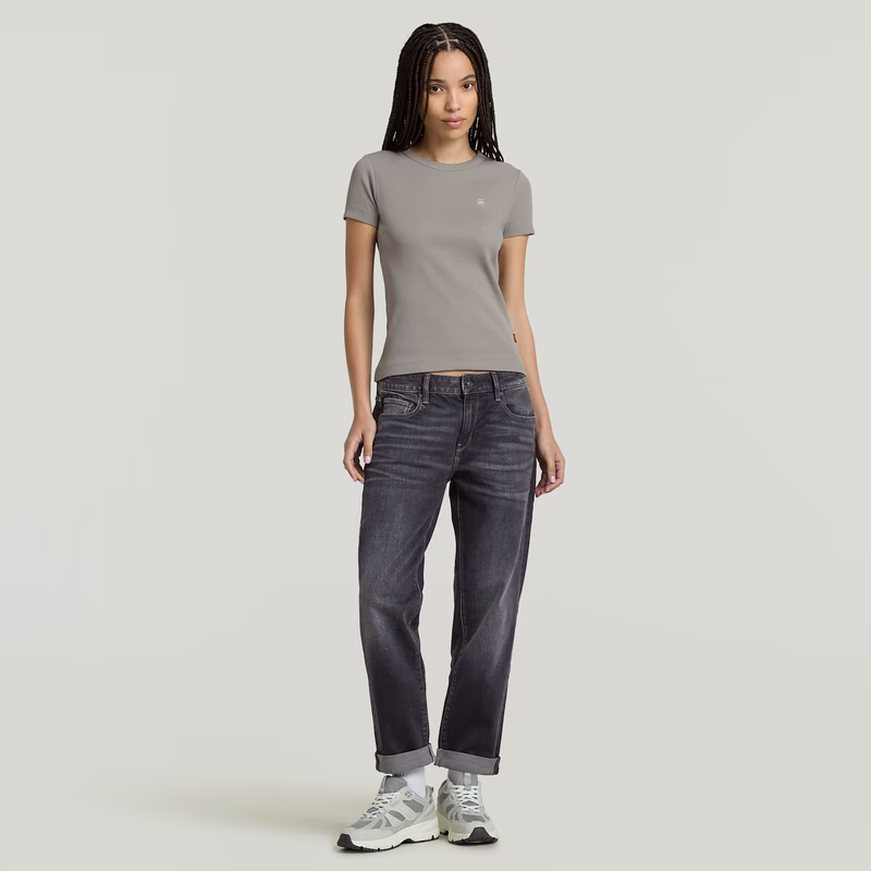 Rib Cap Sleeve T-Shirt
