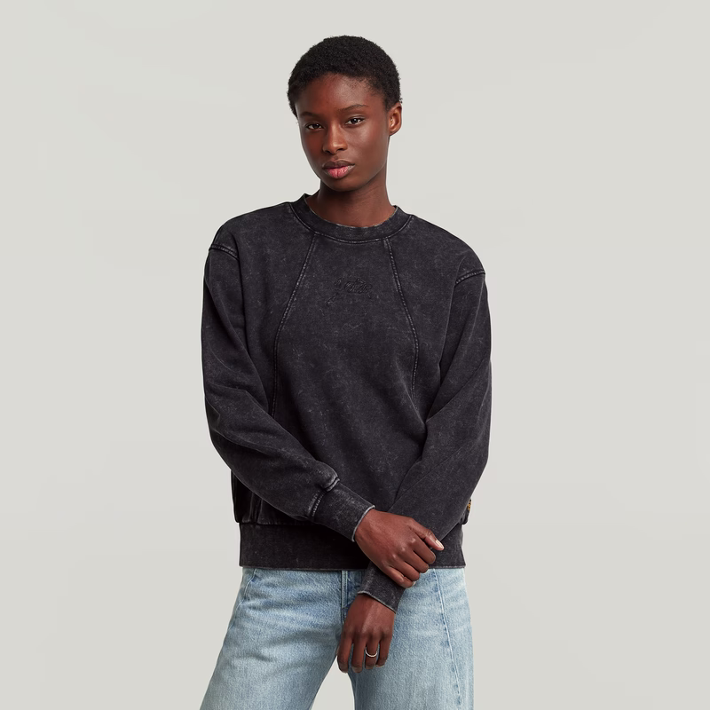 Washed A Line Script Sweater