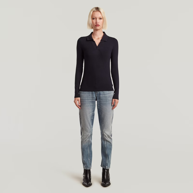 Ribbed Slim Polo