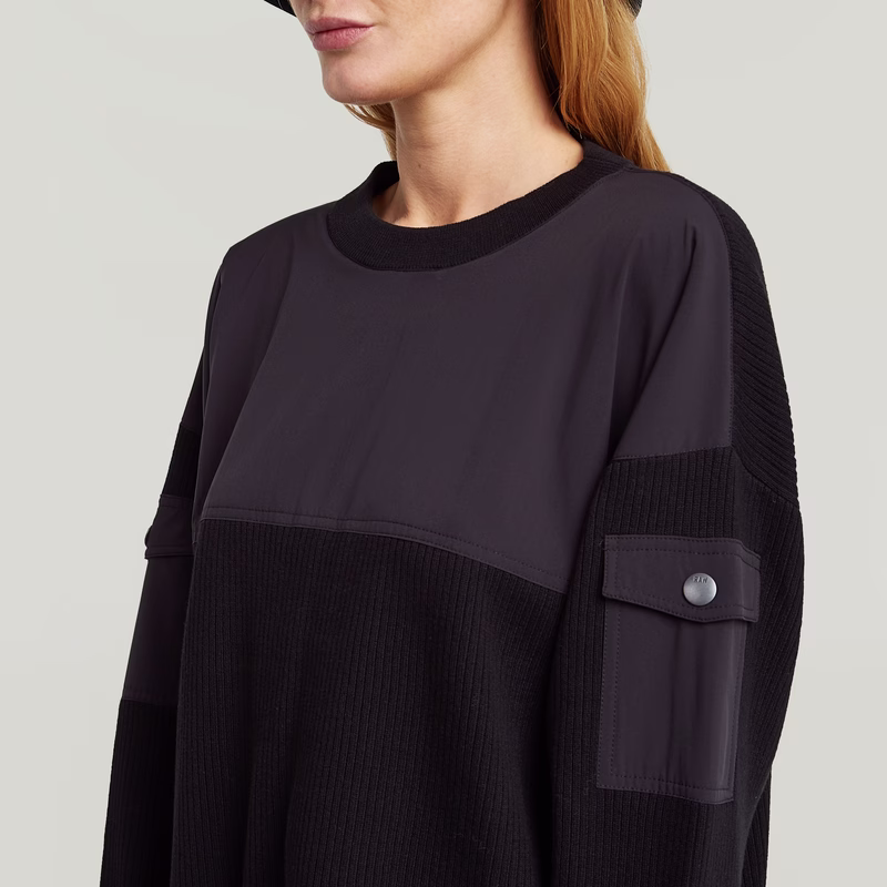 Woven Mix Ribbed Knit
