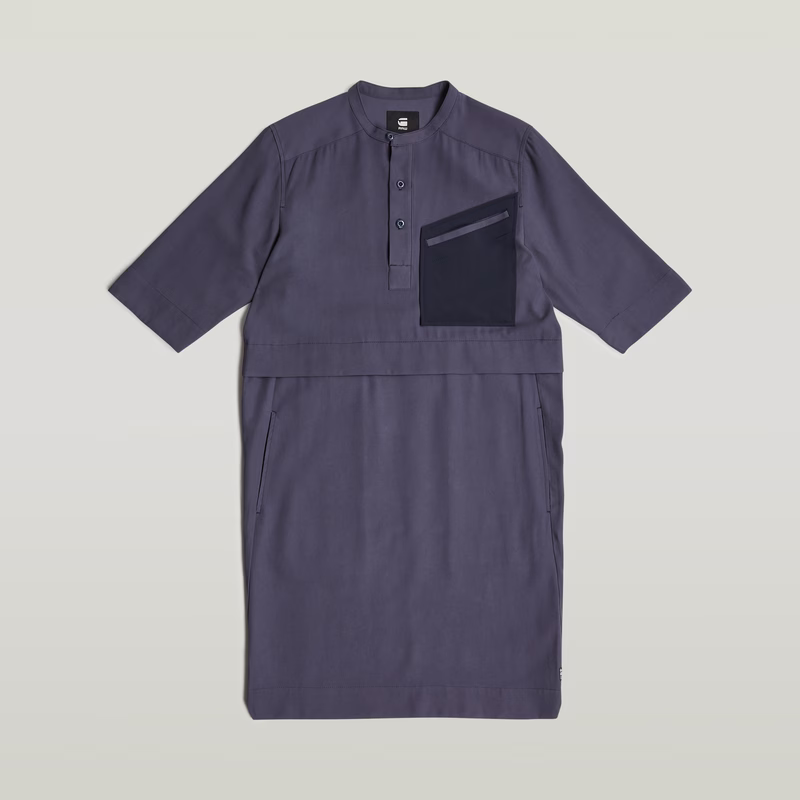 Half Placket Shirt Dress