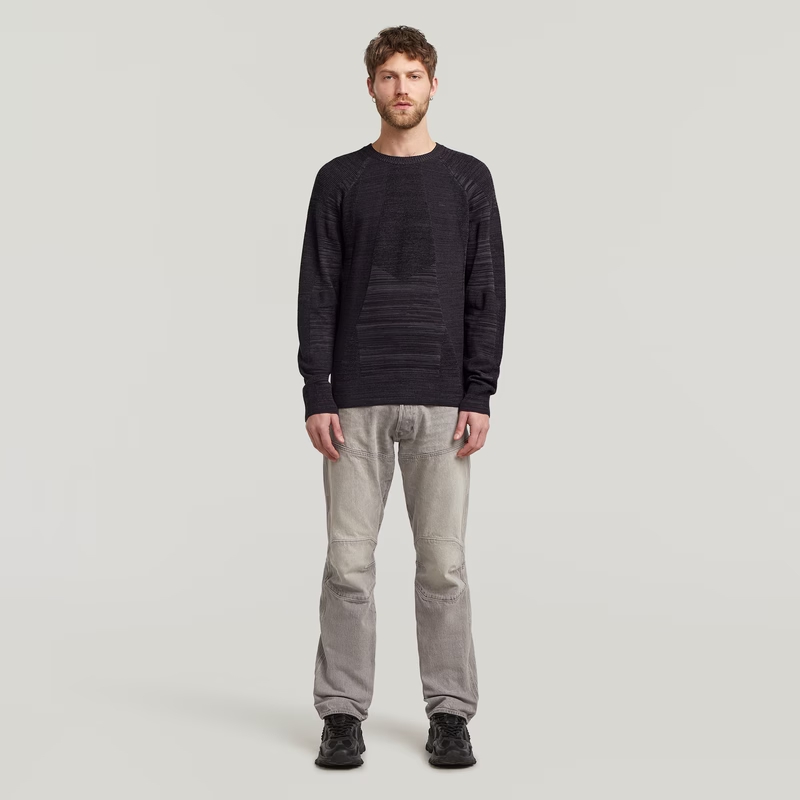 3D Biker Ribbed Knit Pullover