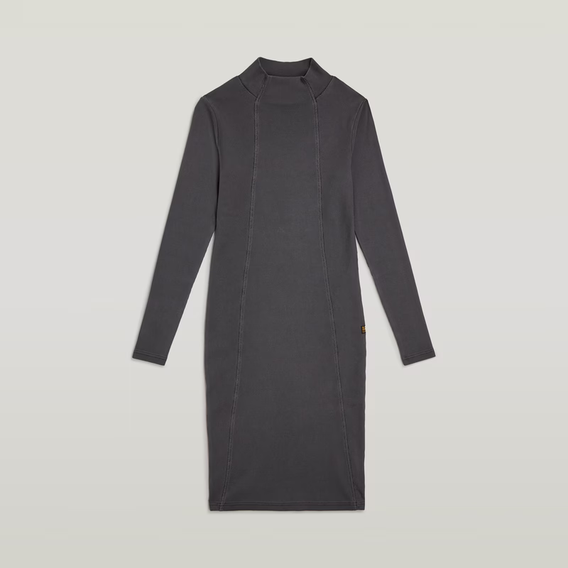 Washed Slim Rib Dress