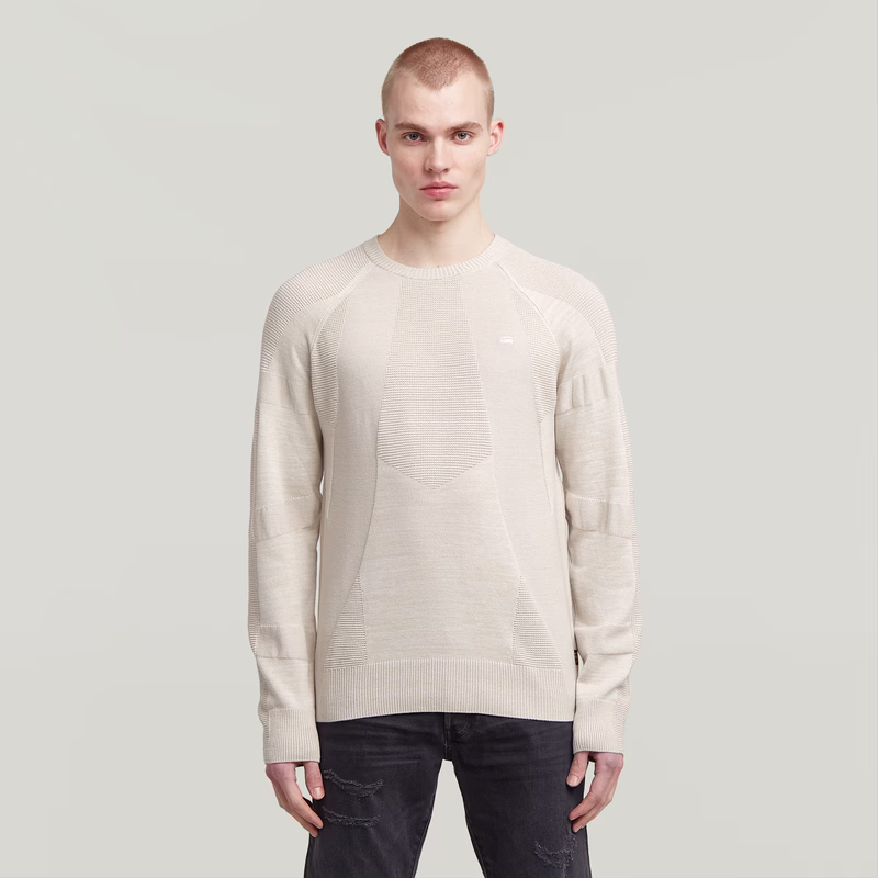 3D Biker Ribbed Knit Pullover