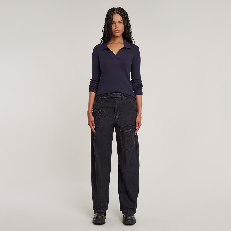 Belted Cargo Loose Jeans