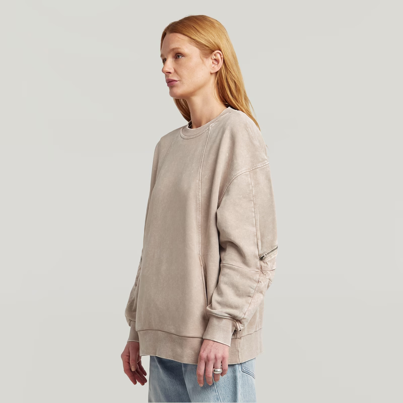 Washed 3D Mix Oversized Sweater