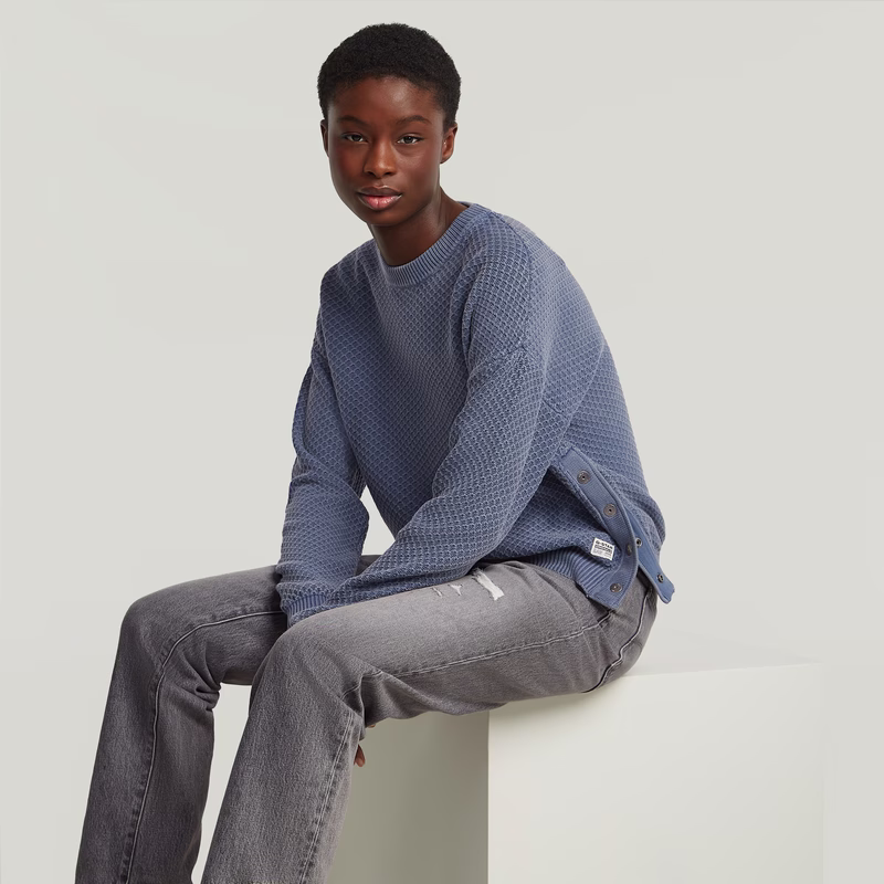 Overdyed Structure Knitted Sweater