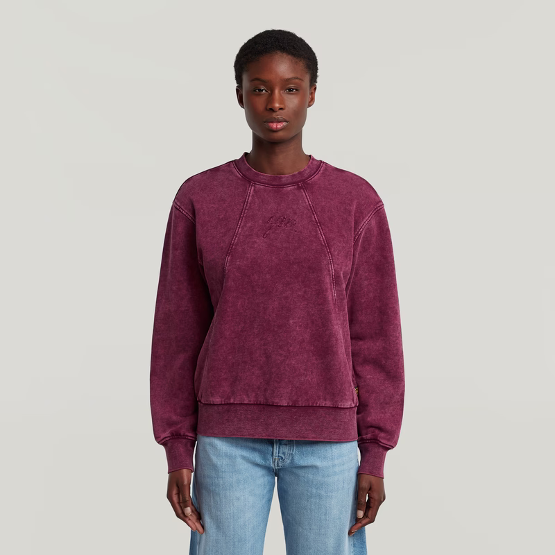 Washed A Line Script Sweater