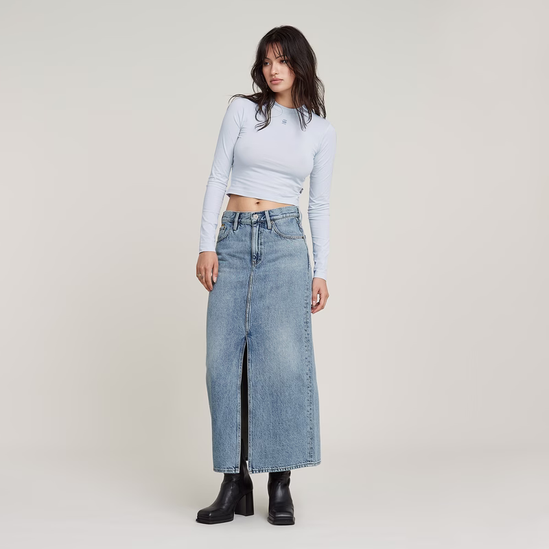 Cropped Mock Slim Top