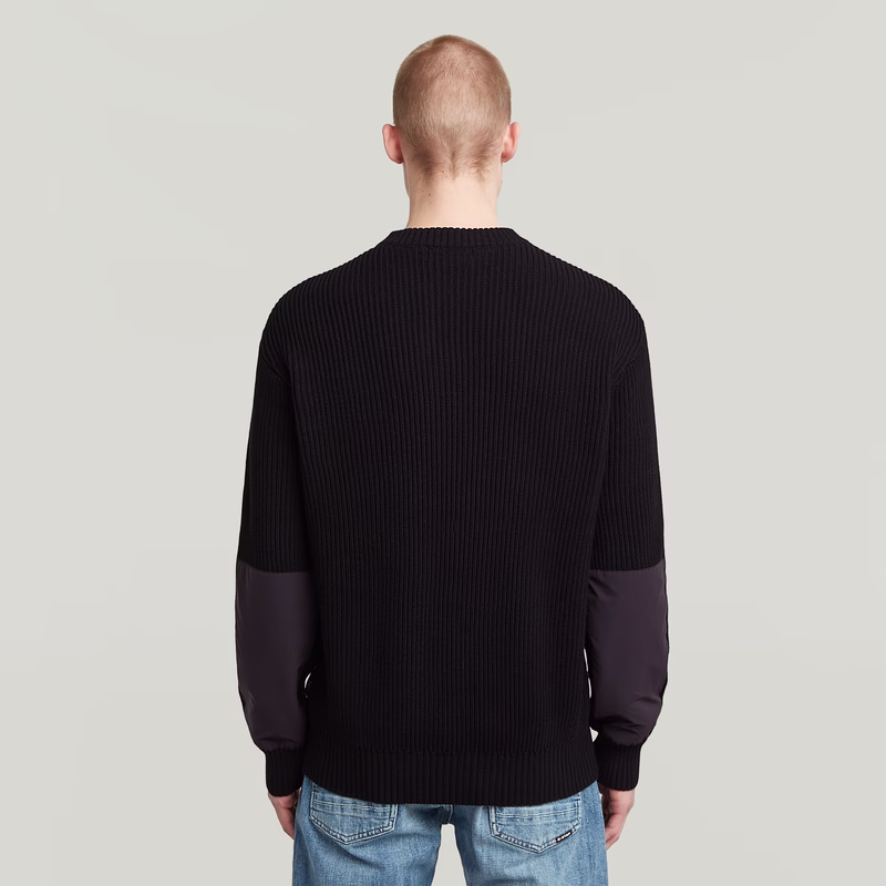 Woven Mix Knit Pullover
