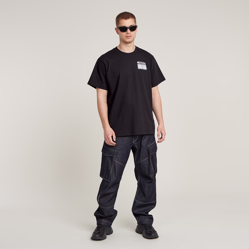Barcode Back Graphic Loose T-Shirt