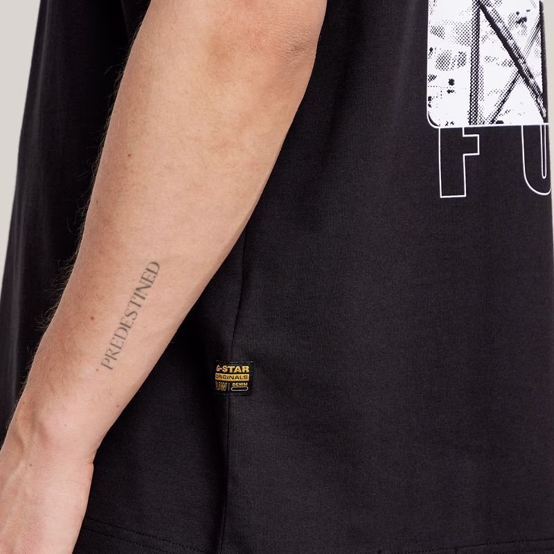 Barcode Back Graphic Loose T-Shirt
