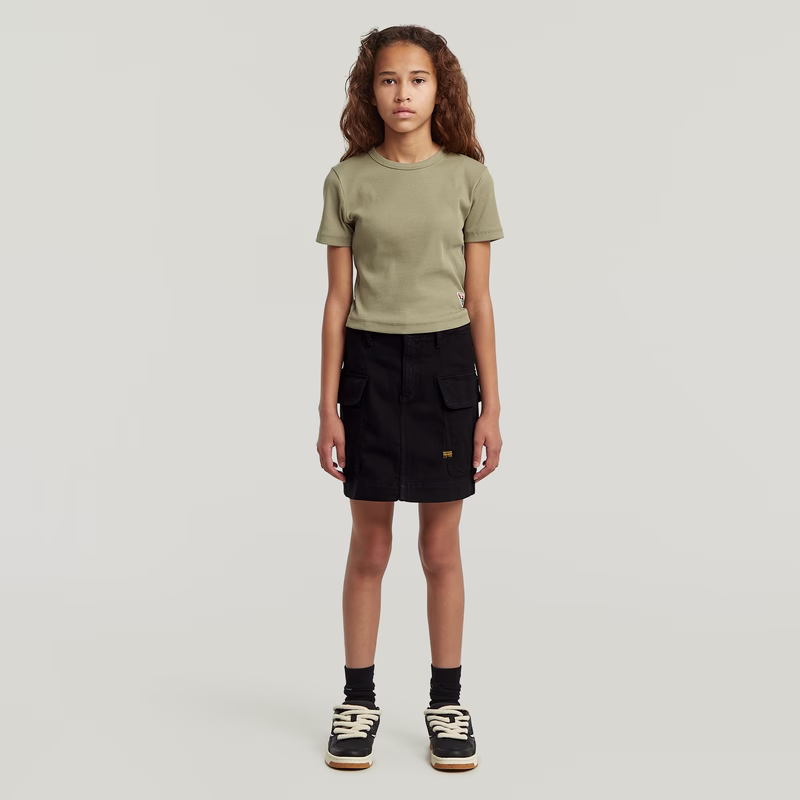 Girls Cargo Mini Skirt
