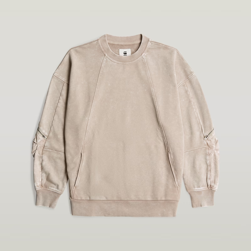 Washed 3D Mix Oversized Sweater