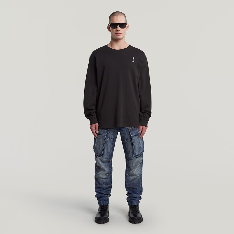 Back Embro Text Loose T-Shirt