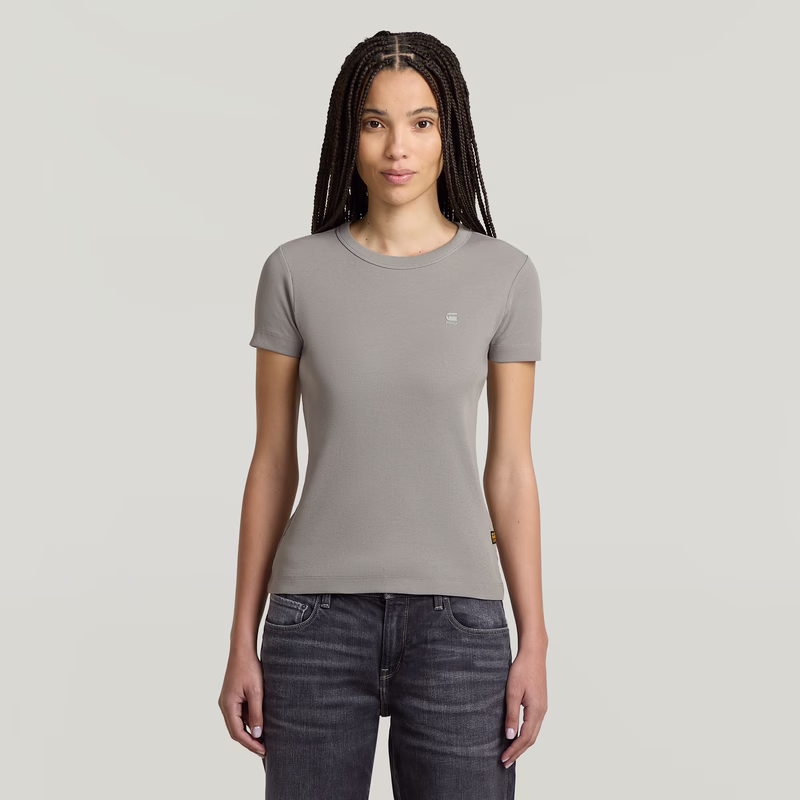 Rib Cap Sleeve T-Shirt