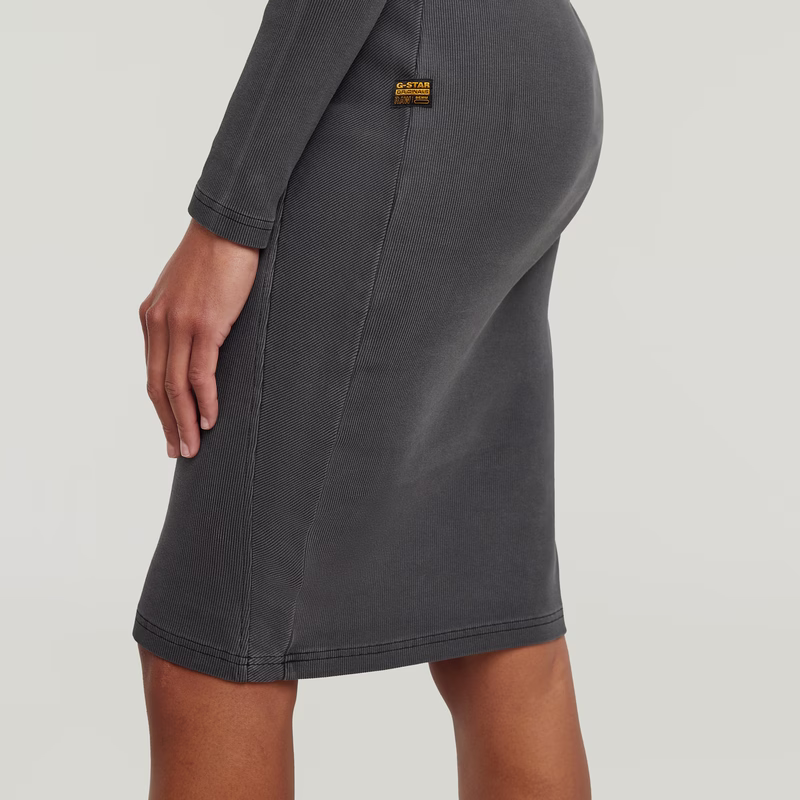 Washed Slim Rib Dress