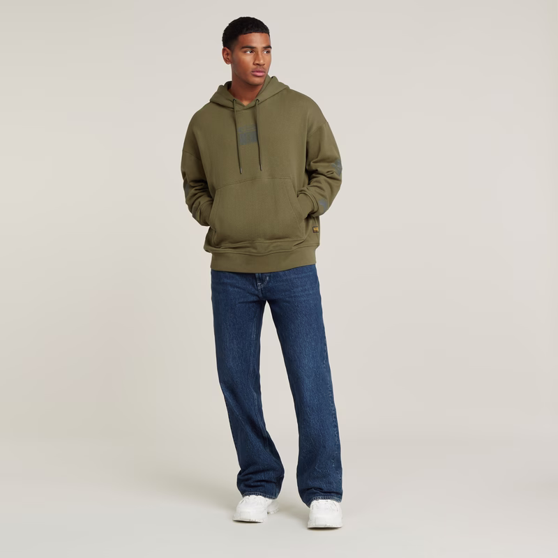 Multi Logo Loose Hooded Sweater