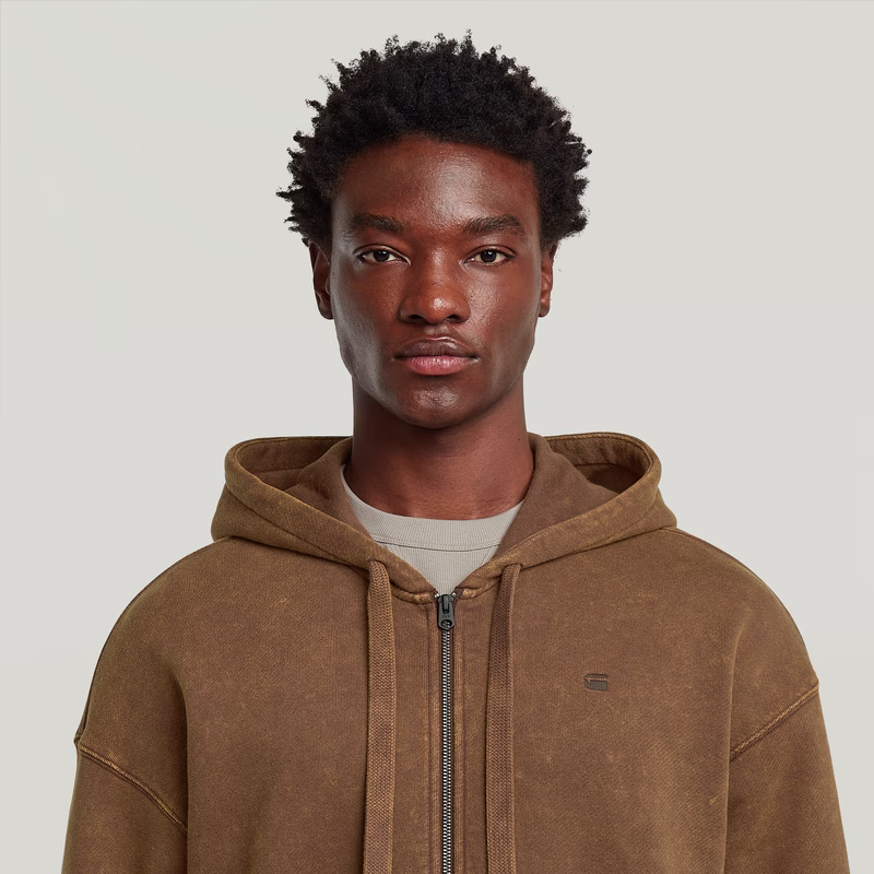 Washed Loose Full Zip Hoodie