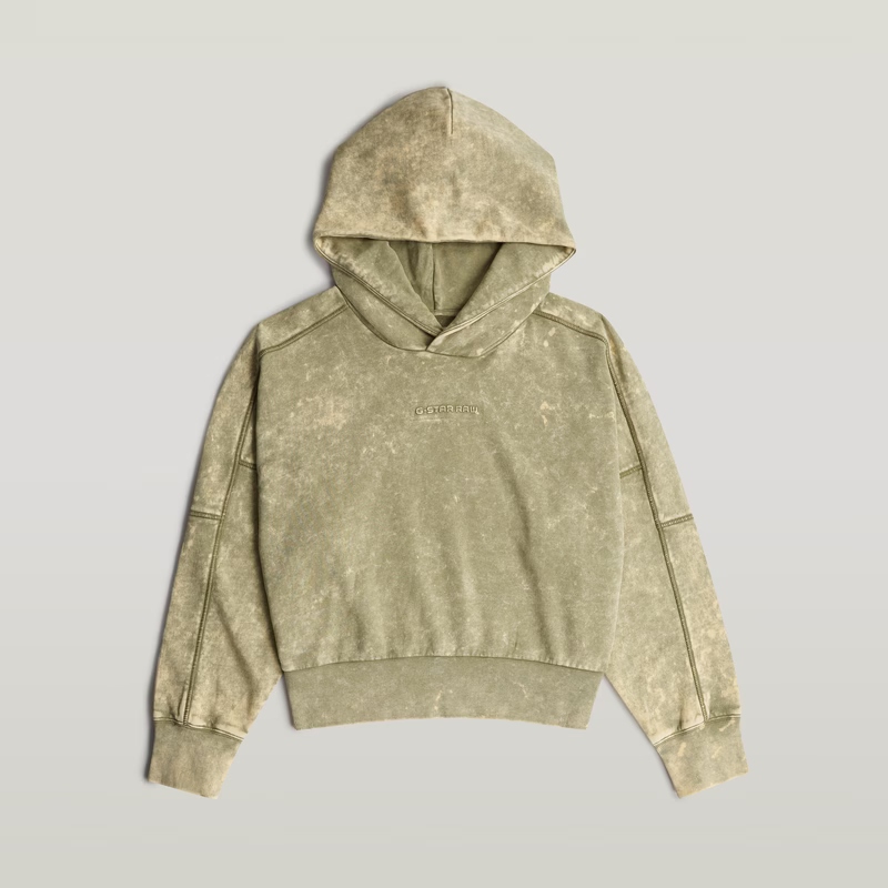 Embossed Oversized Hooded Sweater
