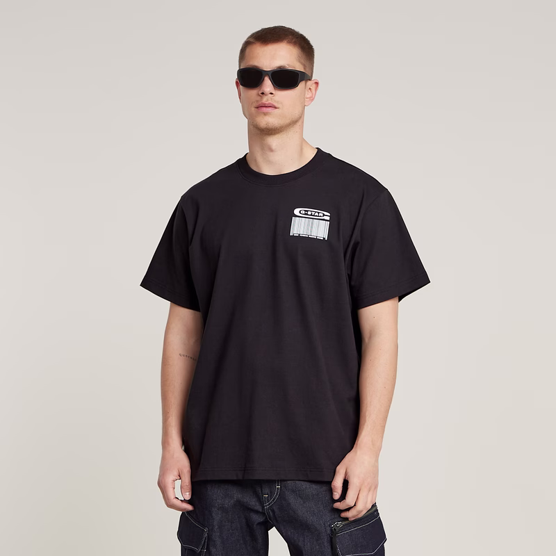 Barcode Back Graphic Loose T-Shirt