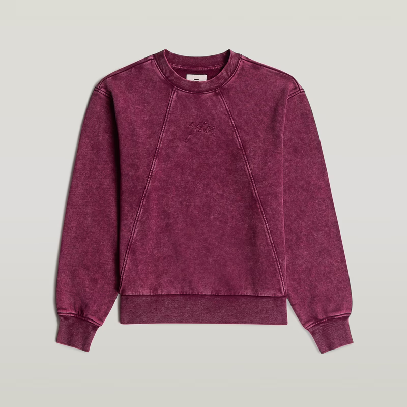 Washed A Line Script Sweater