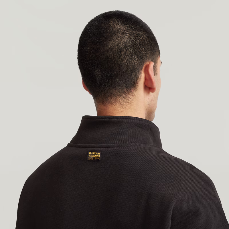 Fabric Mix Half Zip Sweater