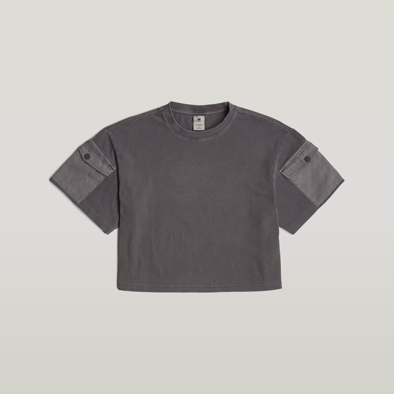 Washed Mix Boxy Cropped T-Shirt