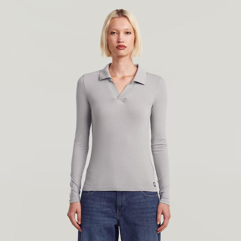 Ribbed Slim Polo
