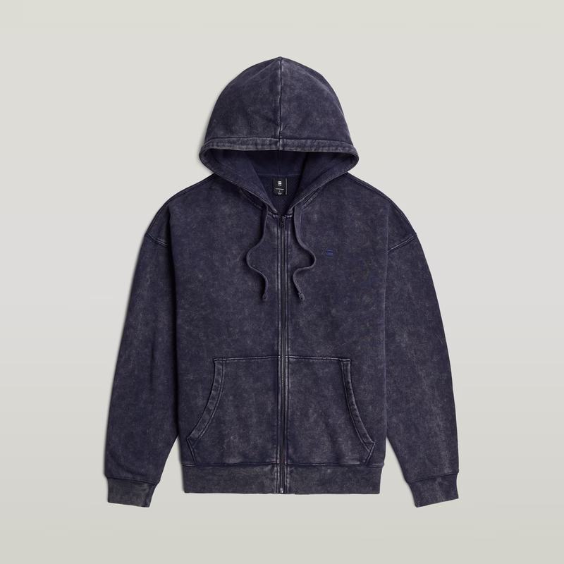 Washed Loose Full Zip Hoodie
