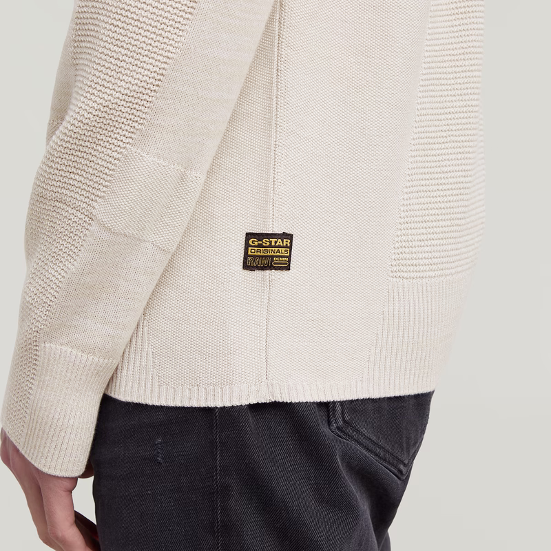 3D Biker Ribbed Knit Pullover