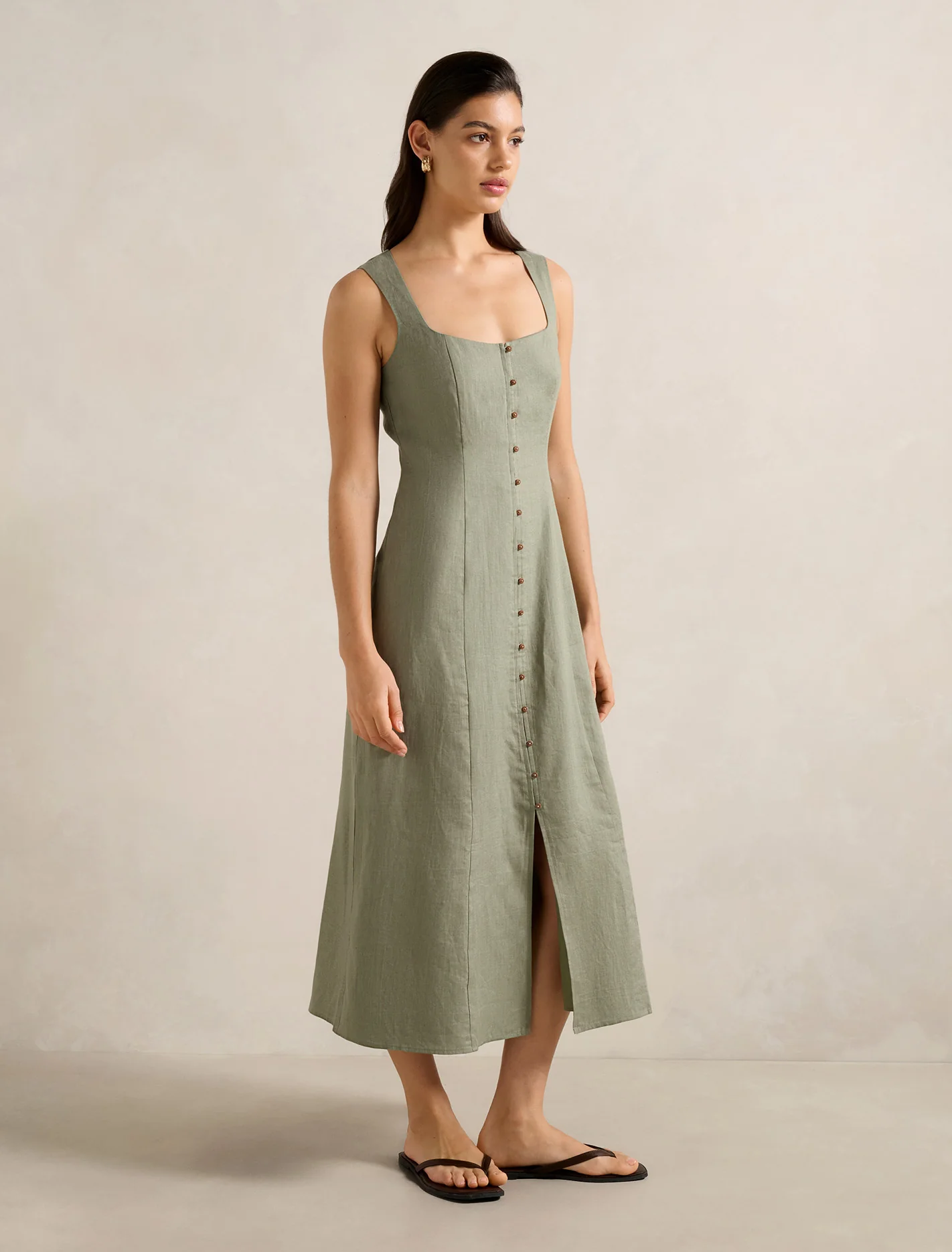 Button Down Midi Dress